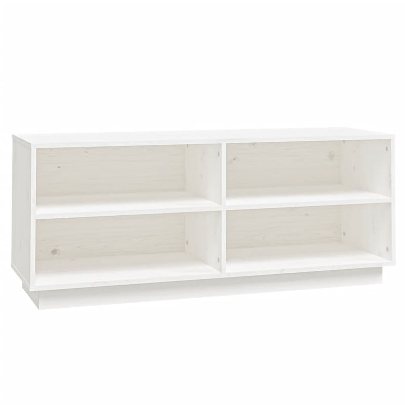 vidaXL fehér tömör fenyőfa cipőszekrény 110 x 34 x 45 cm