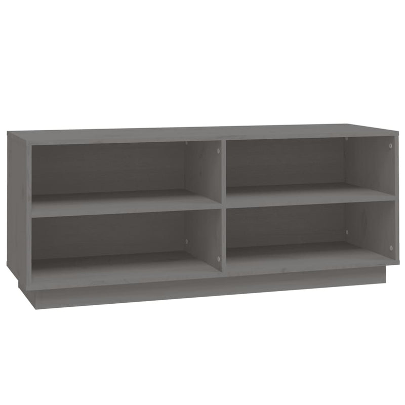 vidaXL szürke tömör fenyőfa cipőszekrény 110 x 34 x 45 cm