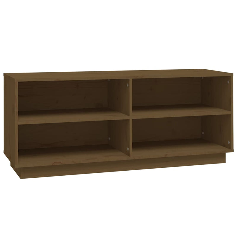 vidaXL mézbarna tömör fenyőfa cipőszekrény 110 x 34 x 45 cm
