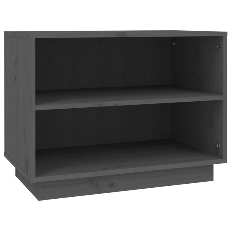 vidaXL szürke tömör fenyőfa cipősszekrény 60 x 34 x 45 cm