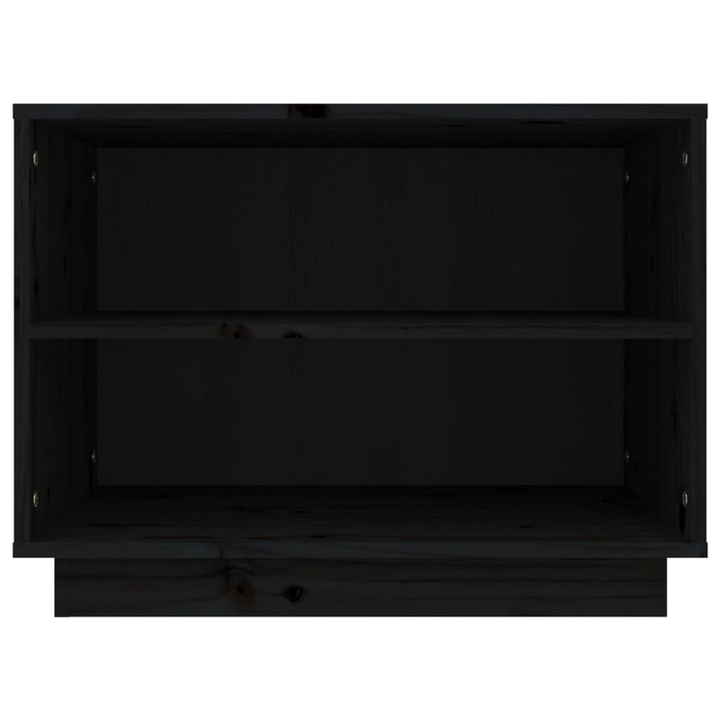 vidaXL fekete tömör fenyőfa cipősszekrény 60 x 34 x 45 cm