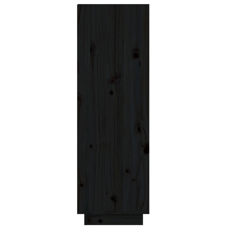 vidaXL fekete tömör fenyőfa cipősszekrény 60 x 34 x 105 cm