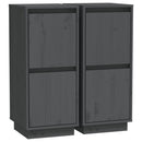 vidaXL 2 db szürke tömör fenyőfa tálalószekrény 31,5 x 34 x 75 cm