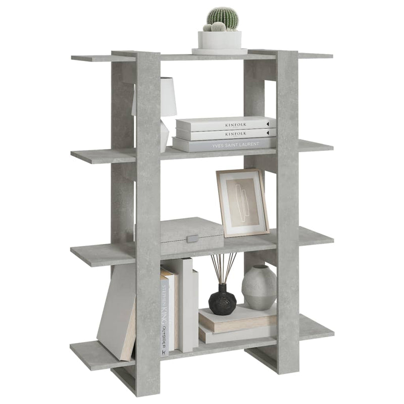 vidaXL betonszürke könyvszekrény/térelválasztó 100 x 30 x 123,5 cm
