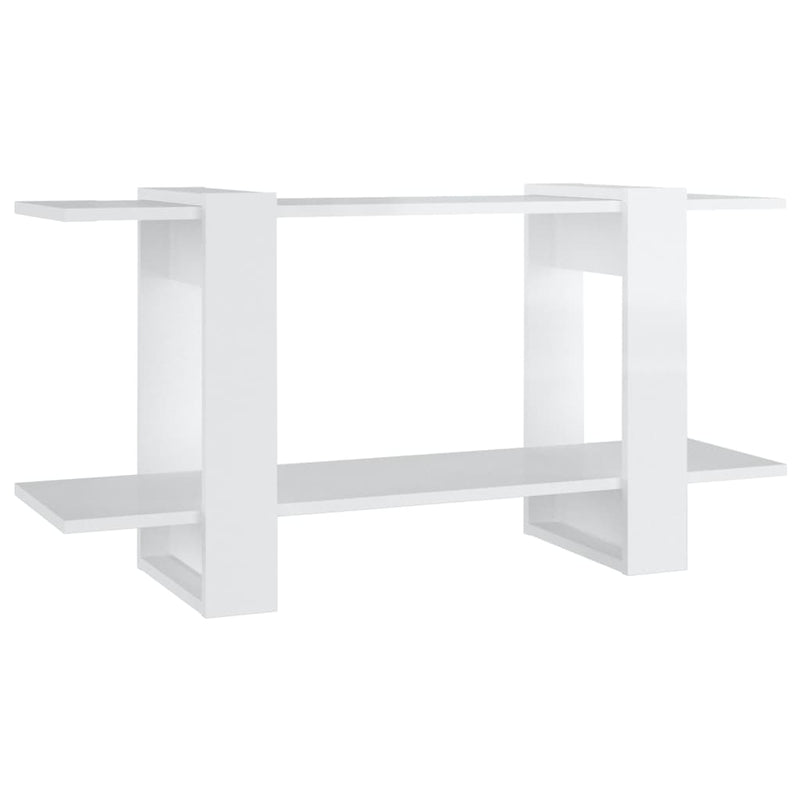 vidaXL fehér magasfényű szerelt fa könyvszekrény 100 x 30 x 51 cm