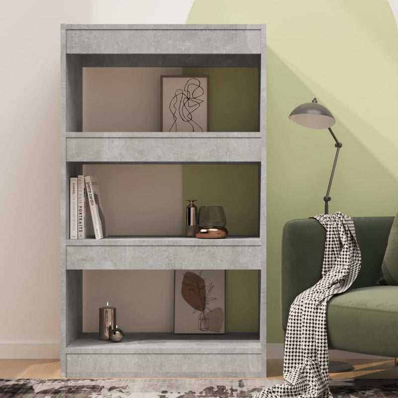 vidaXL betonszürke szerelt fa könyvszekrény/térelválasztó 60x30x103 cm