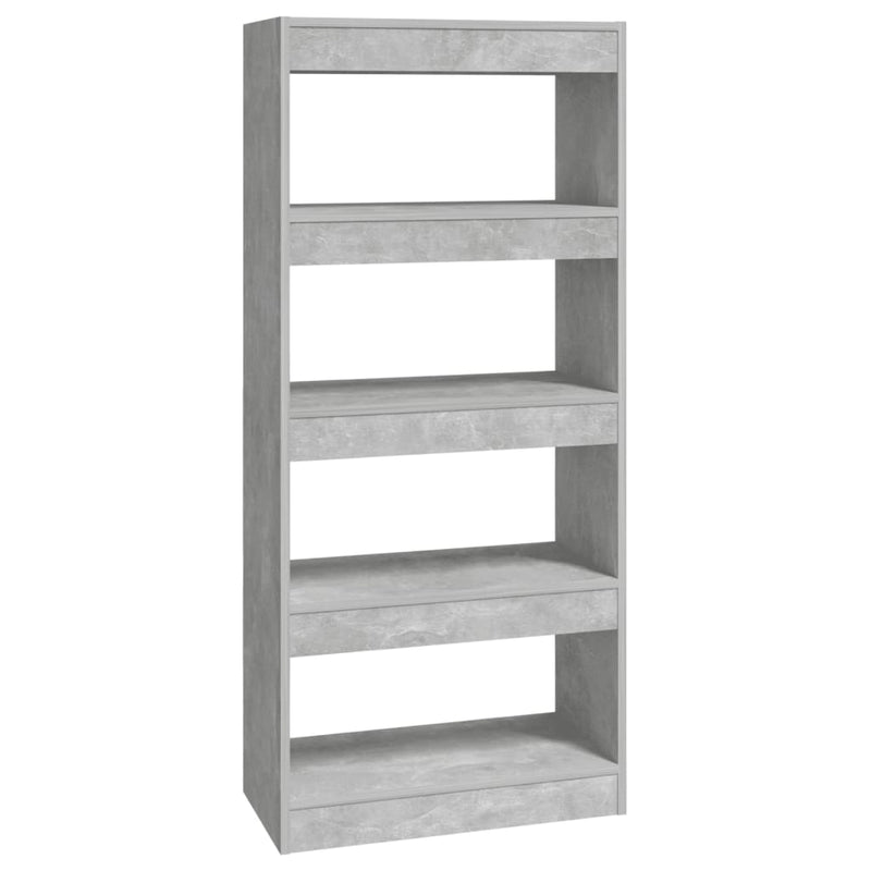 vidaXL betonszürke szerelt fa könyvszekrény/térelválasztó 60x30x135 cm