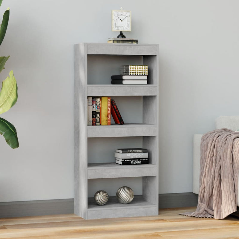vidaXL betonszürke szerelt fa könyvszekrény/térelválasztó 60x30x135 cm