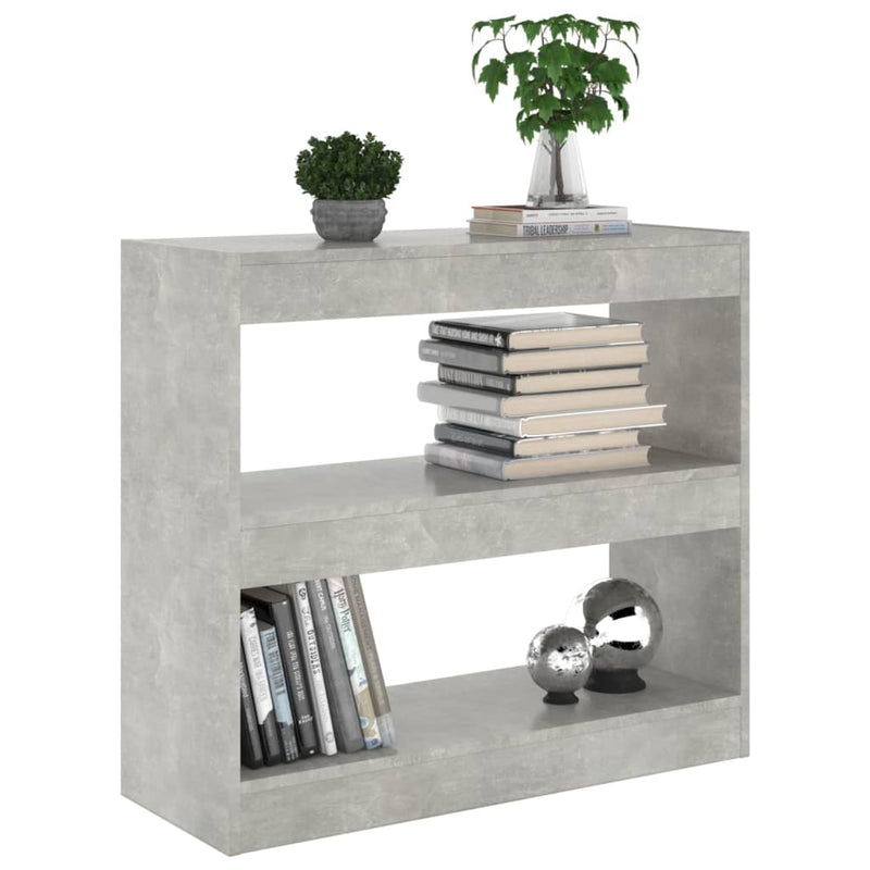 vidaXL betonszürke térelválasztó könyvszekrény 80 x 30 x 72 cm