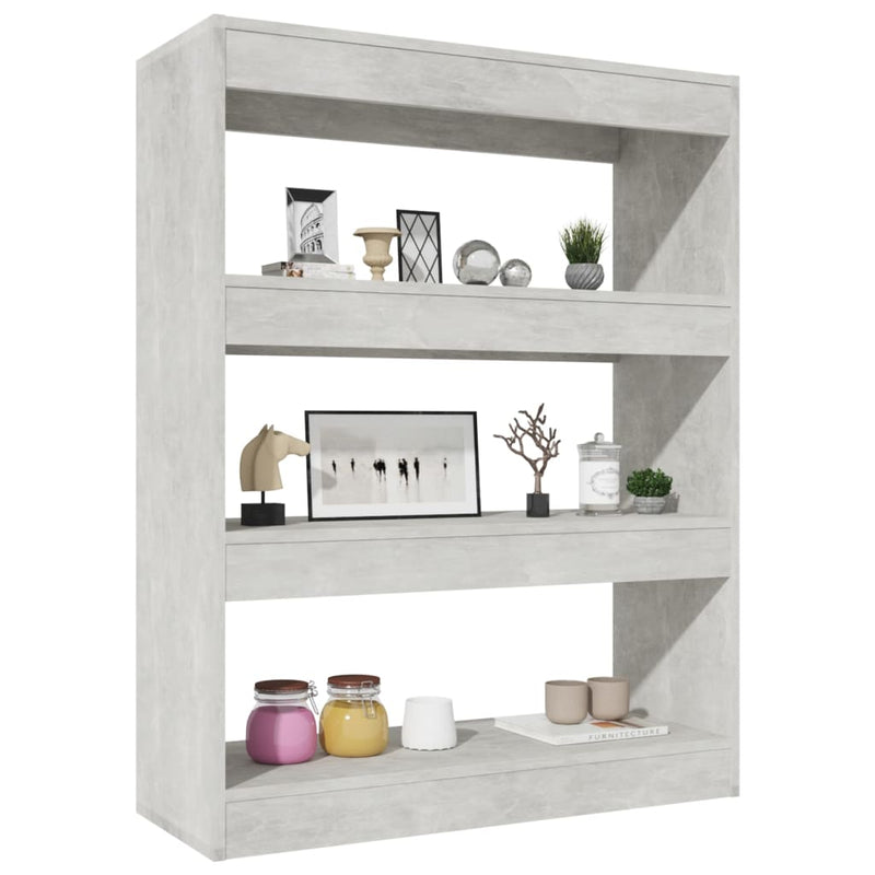 vidaXL betonszürke könyvszekrény/térelválasztó 80 x 30 x 103 cm