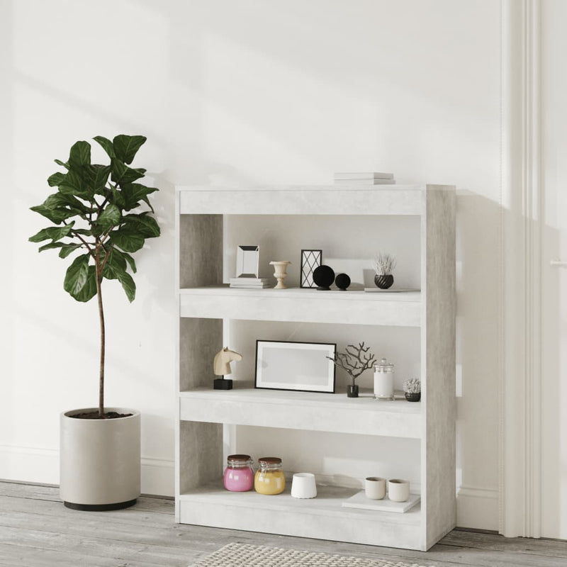 vidaXL betonszürke könyvszekrény/térelválasztó 80 x 30 x 103 cm