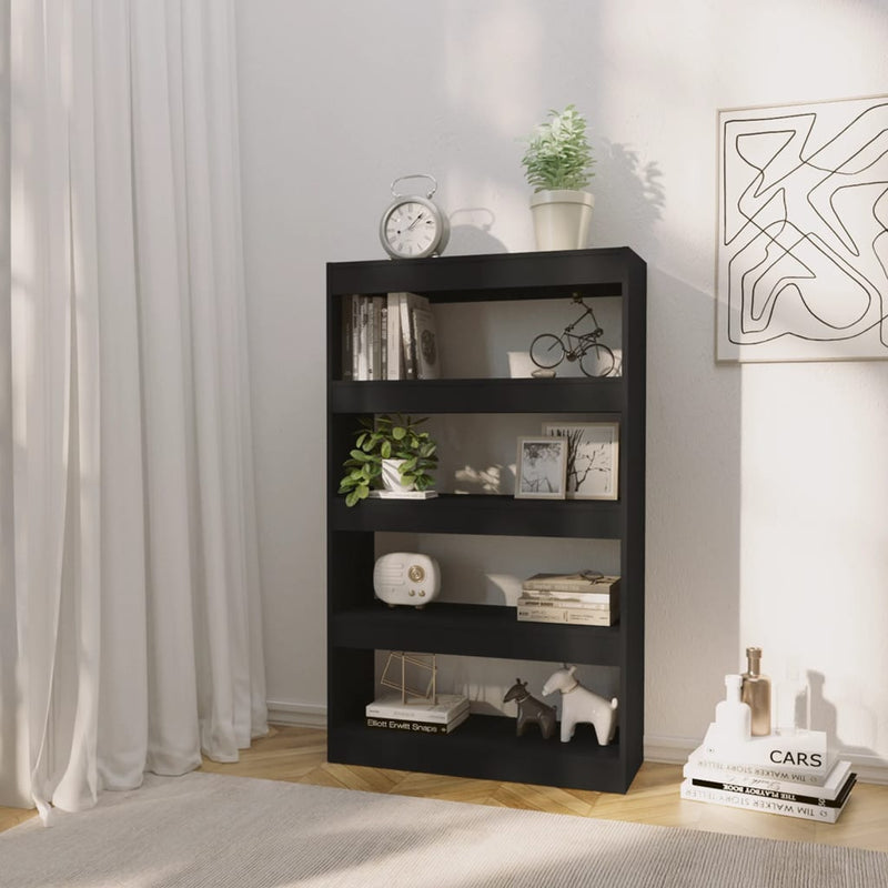 vidaXL fekete szerelt fa könyvszekrény/térelválasztó 80x30x135 cm