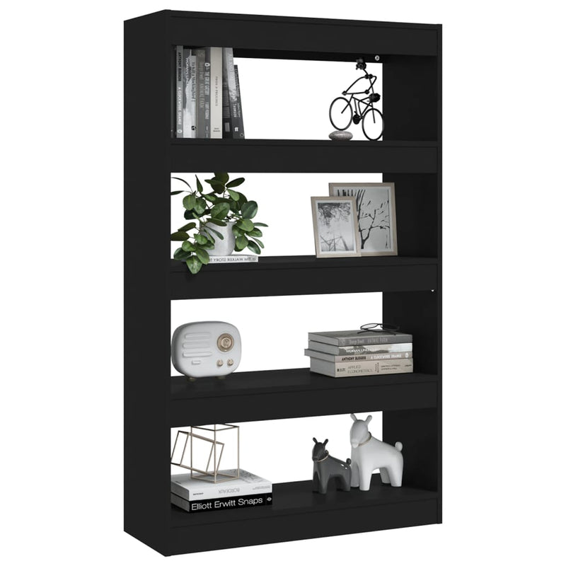 vidaXL fekete szerelt fa könyvszekrény/térelválasztó 80x30x135 cm