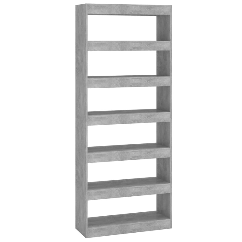 vidaXL betonszürke szerelt fa könyvszekrény/térelválasztó 80x30x198 cm