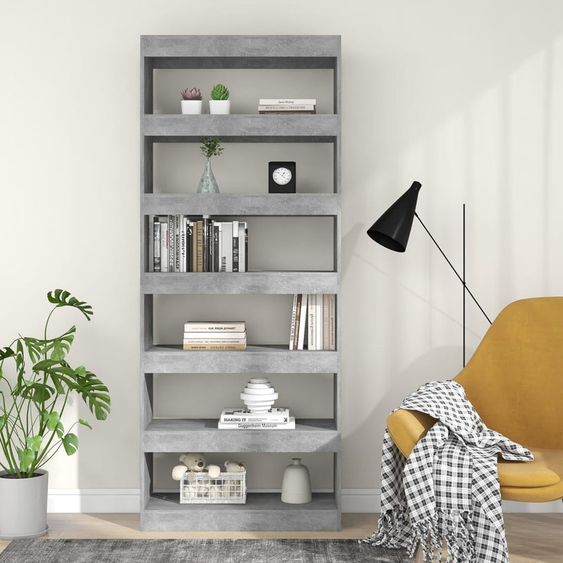 vidaXL betonszürke szerelt fa könyvszekrény/térelválasztó 80x30x198 cm
