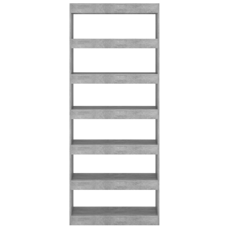 vidaXL betonszürke szerelt fa könyvszekrény/térelválasztó 80x30x198 cm