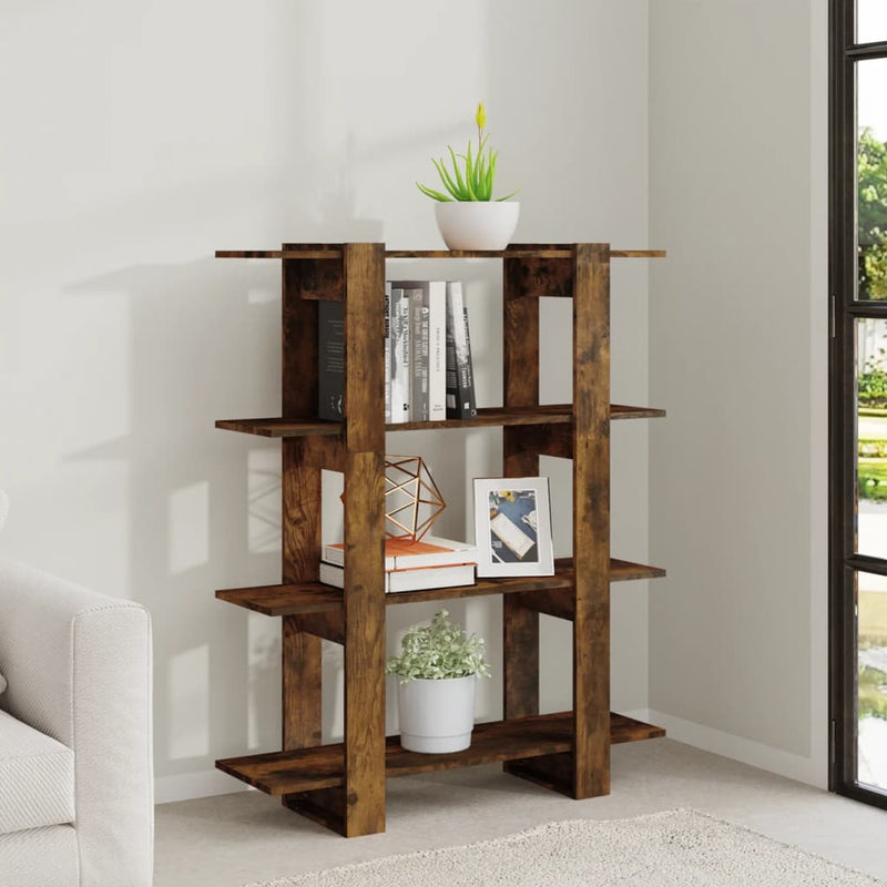 vidaXL füstös tölgy színű térelválasztó könyvszekrény 100x30x123,5 cm