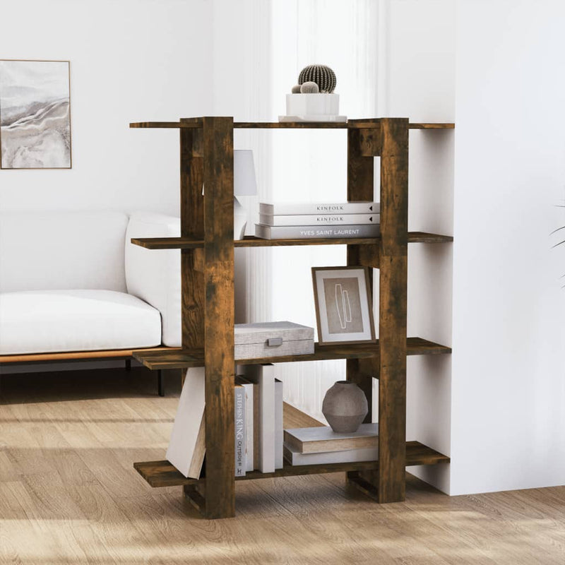 vidaXL füstös tölgy színű térelválasztó könyvszekrény 100x30x123,5 cm