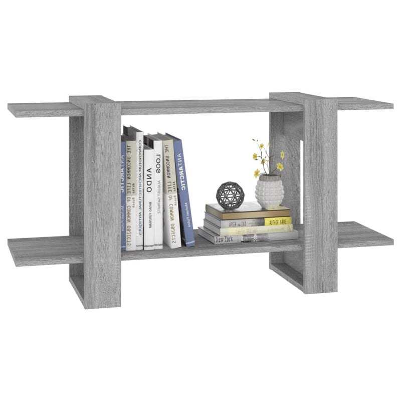 vidaXL szürke sonoma-tölgyszínű szerelt fa könyvszekrény 100x 30x51 cm
