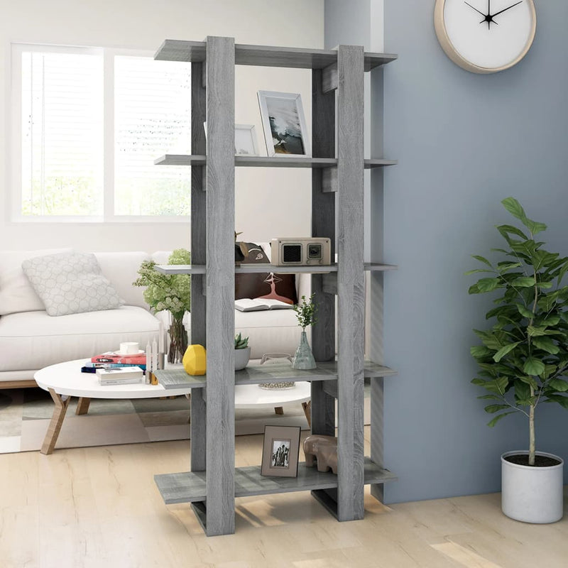 vidaXL szürke sonoma színű fa könyvszekrény/térelválasztó 60x30x135 cm
