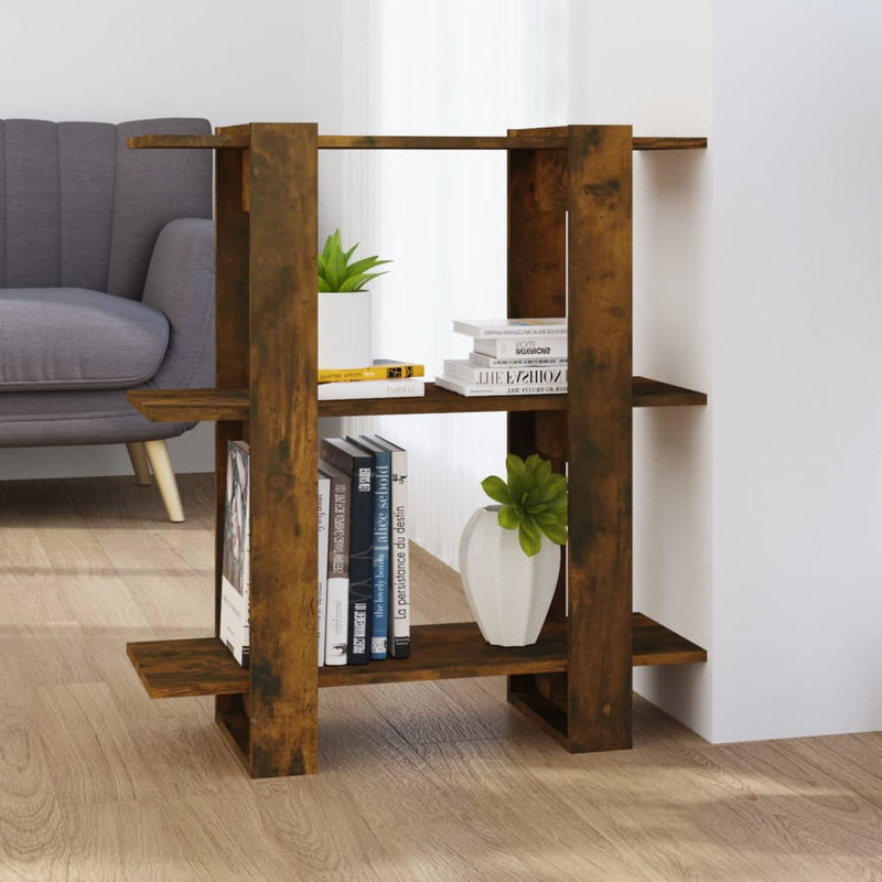 vidaXL füstös tölgy színű térelválasztó könyvszekrény 80x30x87 cm