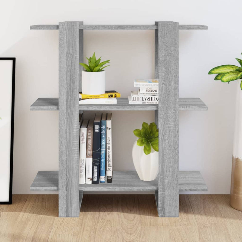 vidaXL szürke sonoma színű térelválasztó könyvszekrény 80x30x87 cm