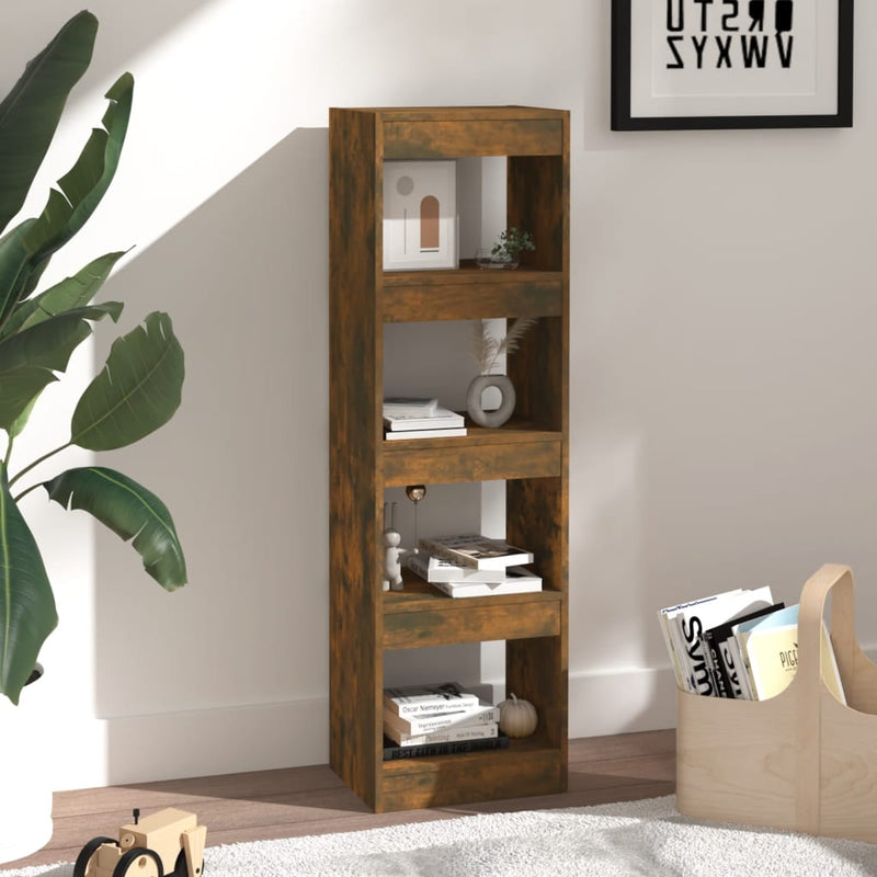 vidaXL füstös tölgy színű térelválasztó könyvszekrény 40x30x135 cm