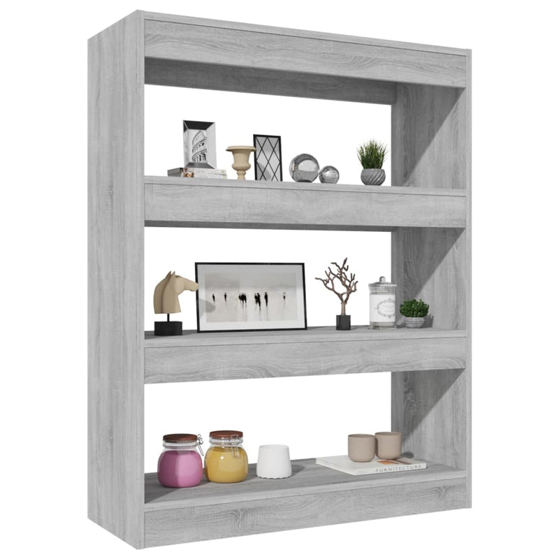 vidaXL szürke sonoma színű fa könyvszekrény/térelválasztó 80x30x103 cm