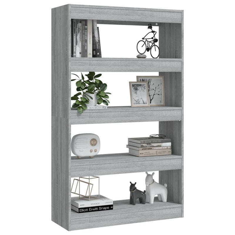 vidaXL szürke sonoma színű fa könyvszekrény/térelválasztó 80x30x135 cm