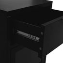 vidaXL 2 db fekete acél és üveg éjjeliszekrény 40 x 30 x 54,5 cm