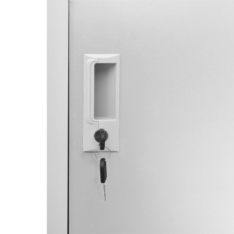 vidaXL 2 db világosszürke acél zárható szekrény 90 x 45 x 92,5 cm