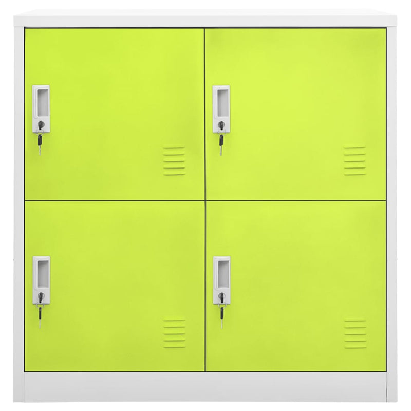 vidaXL 2 db világosszürke-zöld acél zárható szekrény 90x45x92,5 cm