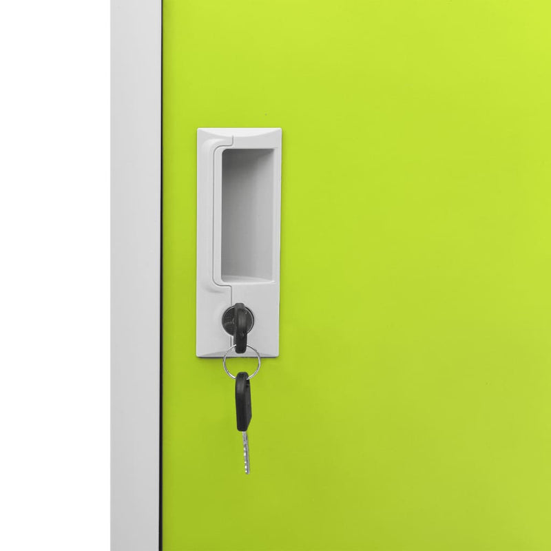 vidaXL 2 db világosszürke-zöld acél zárható szekrény 90x45x92,5 cm