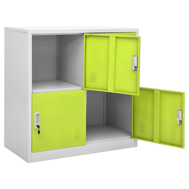 vidaXL 5 db világosszürke-zöld acél zárható szekrény 90 x 45 x 92,5 cm