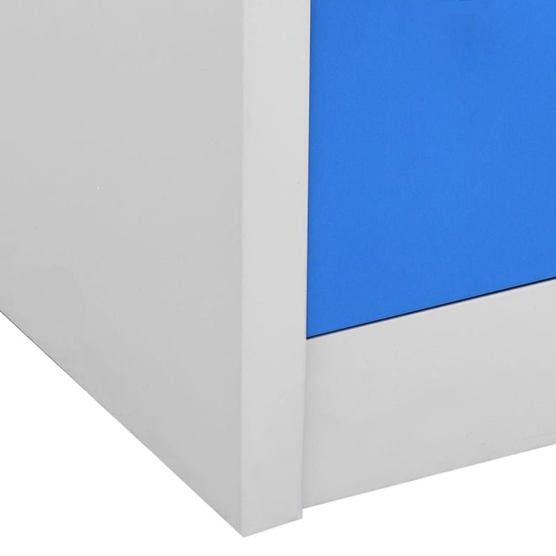 vidaXL 2 db világosszürke-kék acél zárható szekrény 90 x 45 x 92,5 cm