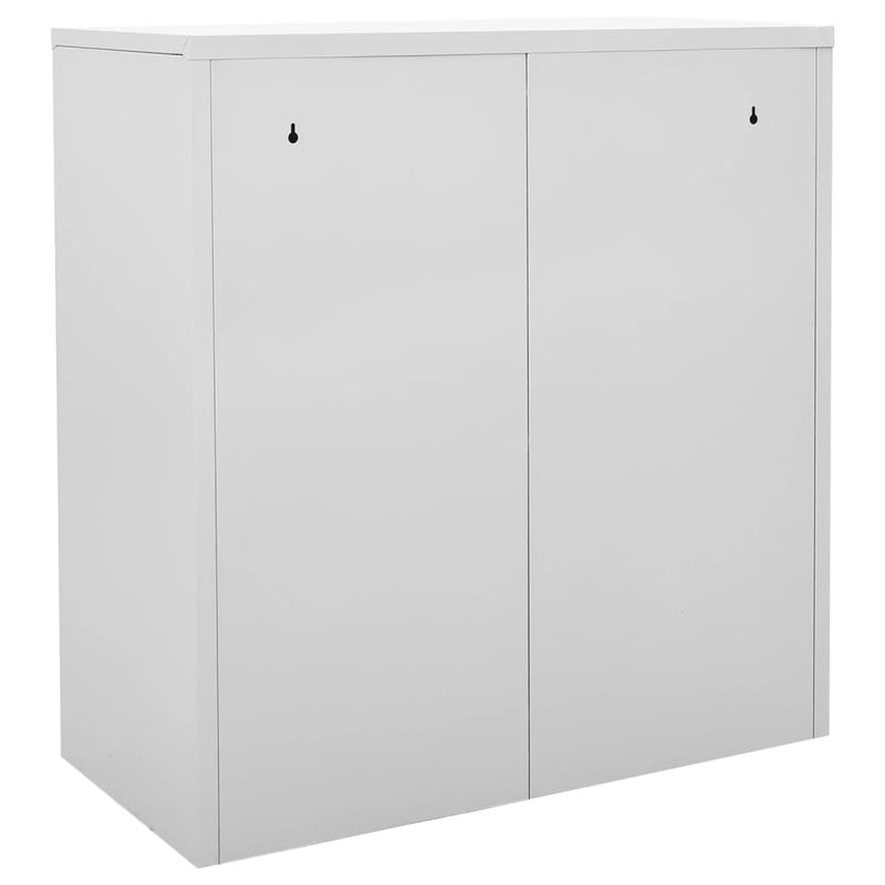 vidaXL 2 db világosszürke-piros acél zárható szekrény 90x45x92,5cm