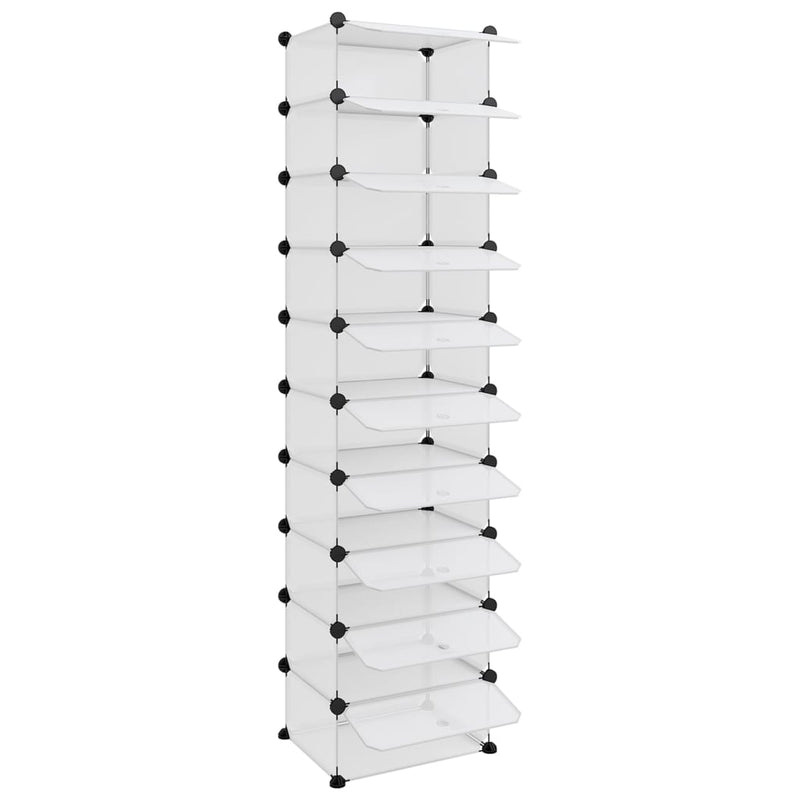 vidaXL átlátszó polipropilén cipőtartó 44x32x174 cm