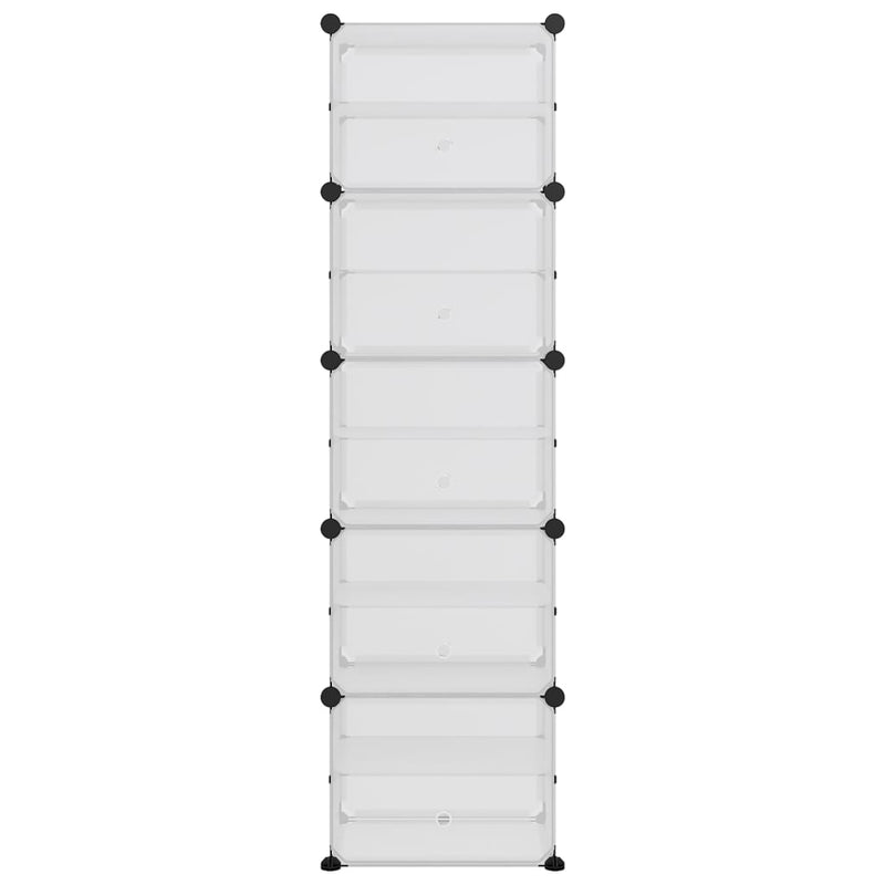 vidaXL átlátszó polipropilén cipőtartó 44 x 31,5 x 153,5 cm