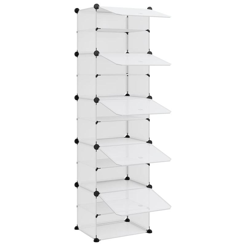 vidaXL átlátszó polipropilén cipőtartó 44 x 31,5 x 153,5 cm