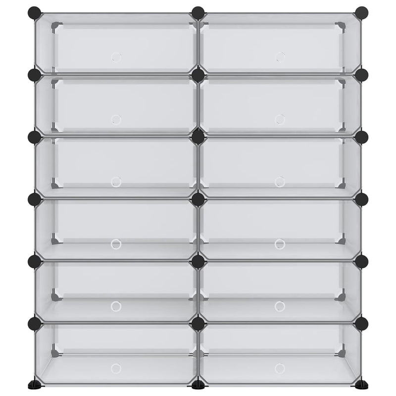 vidaXL átlátszó polipropilén cipőtartó 94,5x36,5x106 cm