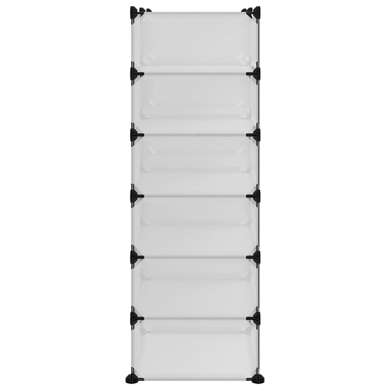 vidaXL átlátszó polipropilén cipőtartó 94,5x36,5x106 cm