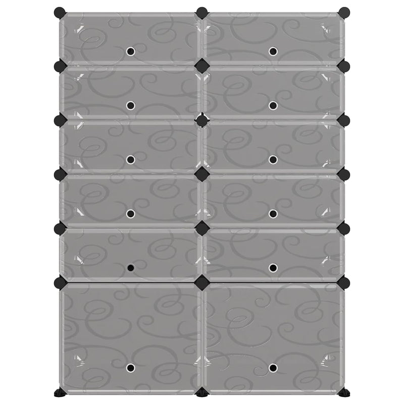 vidaXL fekete polipropilén cipőtartó 94 x 37 x 125 cm