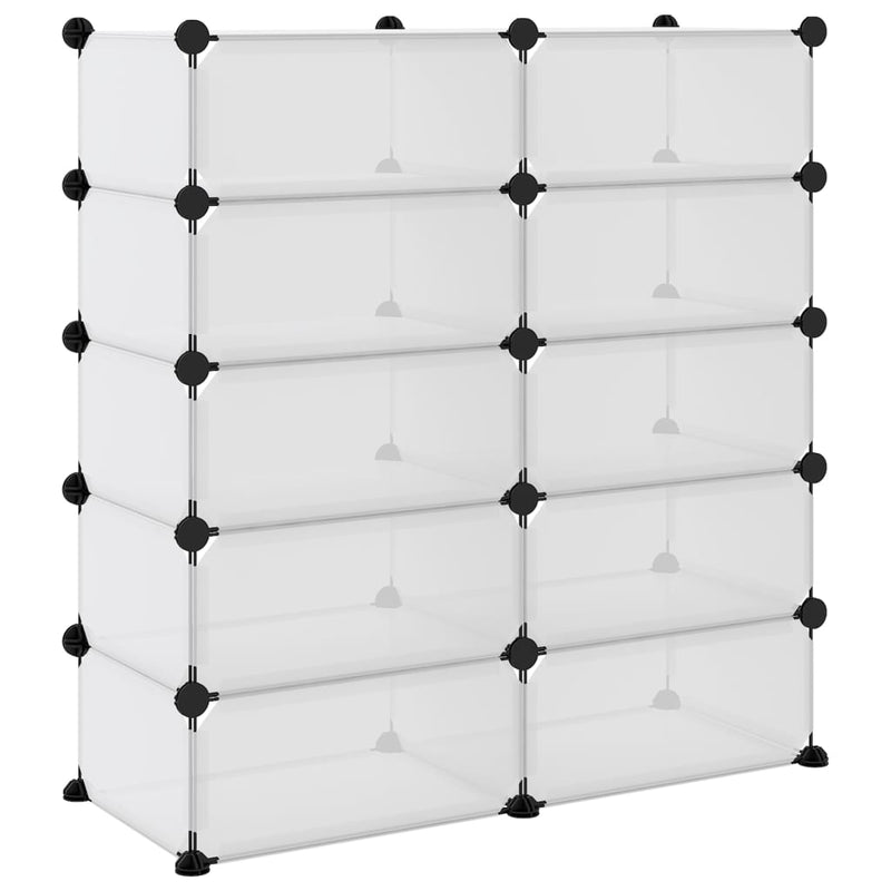 vidaXL átlátszó polipropilén cipőtartó 84x32x88,5 cm