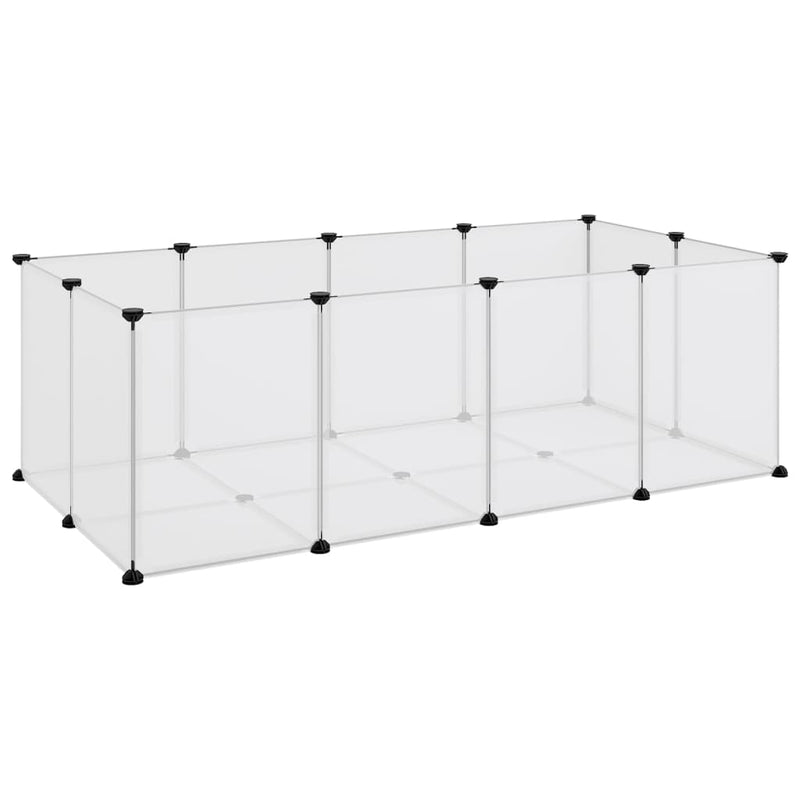 vidaXL átlátszó polipropilén és acél kisállatketrec 144 x 74 x 46,5 cm