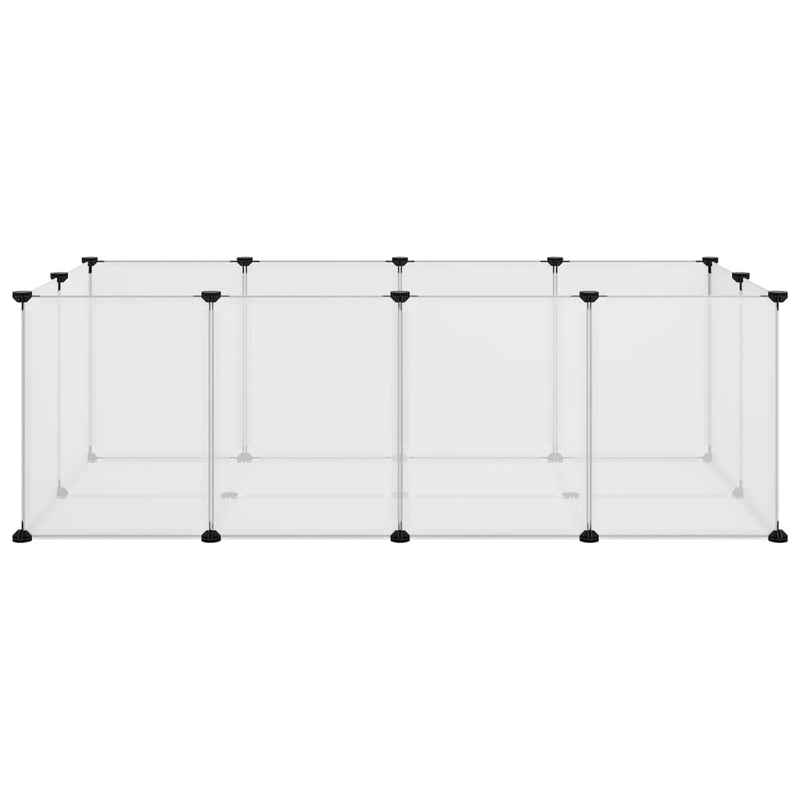 vidaXL átlátszó polipropilén és acél kisállatketrec 144 x 74 x 46,5 cm