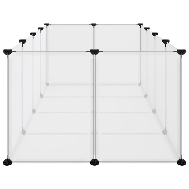 vidaXL átlátszó polipropilén és acél kisállatketrec 144 x 74 x 46,5 cm