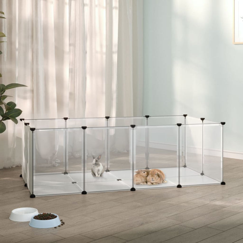 vidaXL átlátszó polipropilén és acél kisállatketrec 144 x 74 x 46,5 cm