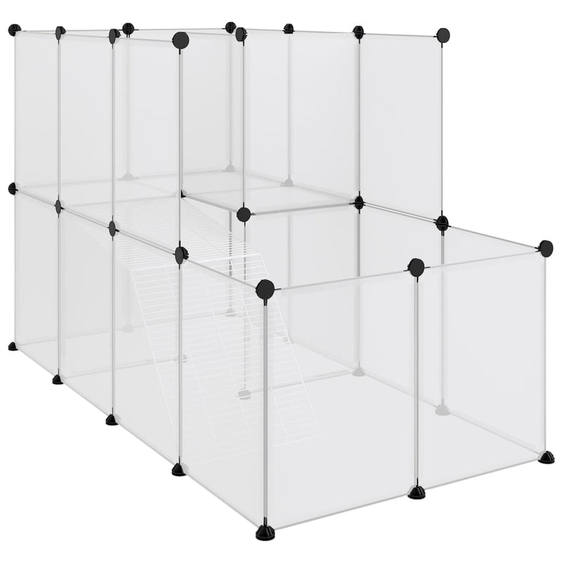 vidaXL átlátszó polipropilén és acél kisállatketrec 142 x 74 x 93 cm
