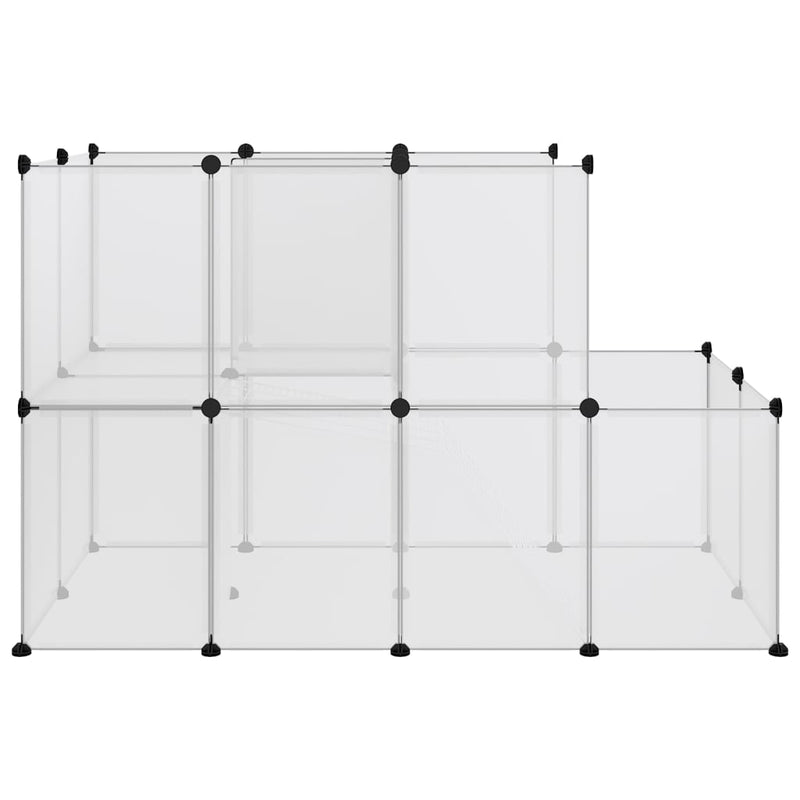 vidaXL átlátszó polipropilén és acél kisállatketrec 142 x 74 x 93 cm