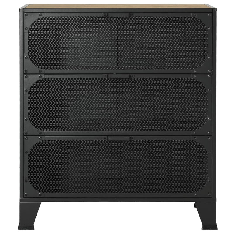 vidaXL 2 db rusztikus barna fém és MDF tárolószekrény 72 x 36 x 82 cm